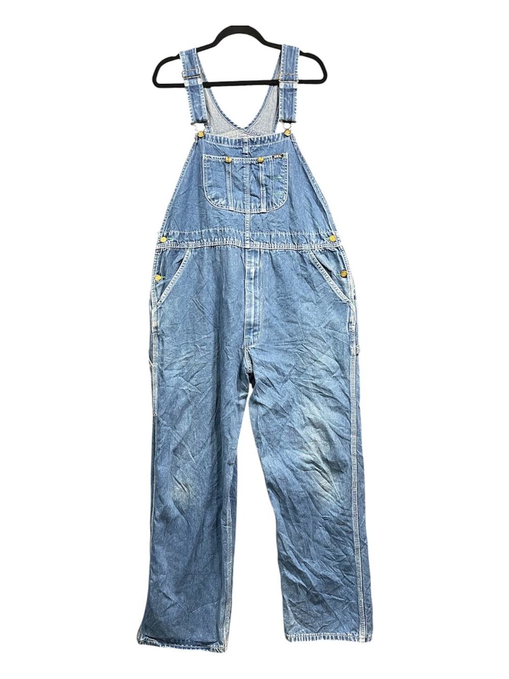 Key Imperial Denim Bib Overalls 38x28 Y2K Oversized Utility Streetwear Pants